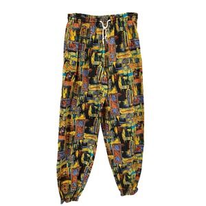 Vintage Rodeo C&A Allover Print Pants Drawstring Waist‎ Casual Lounge Size L